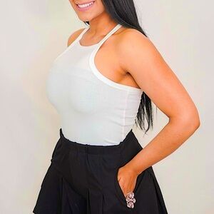 🆕🌿🤍PETAL DEW: WHITE Rib Knit Tank Top LARGE